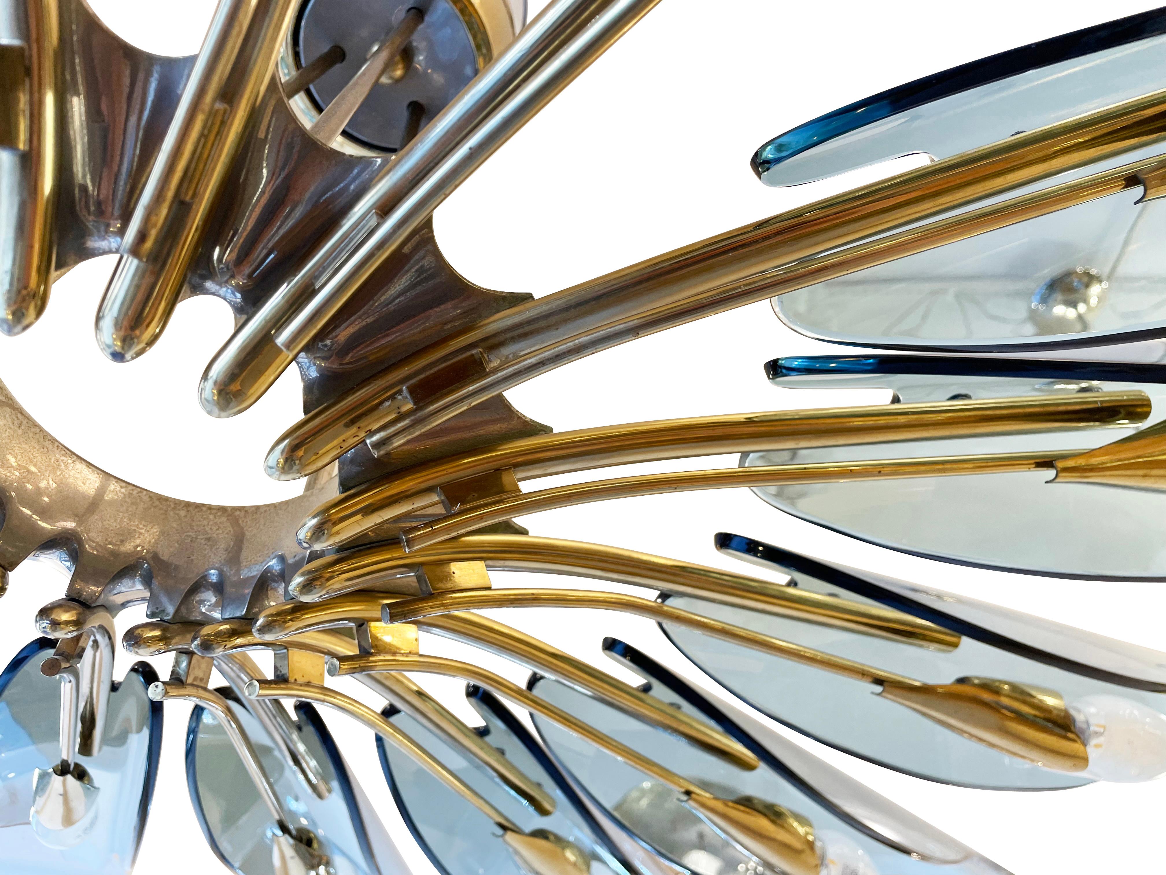 Italian Dahlia Chandelier by Max Ingrand for Fontana Arte