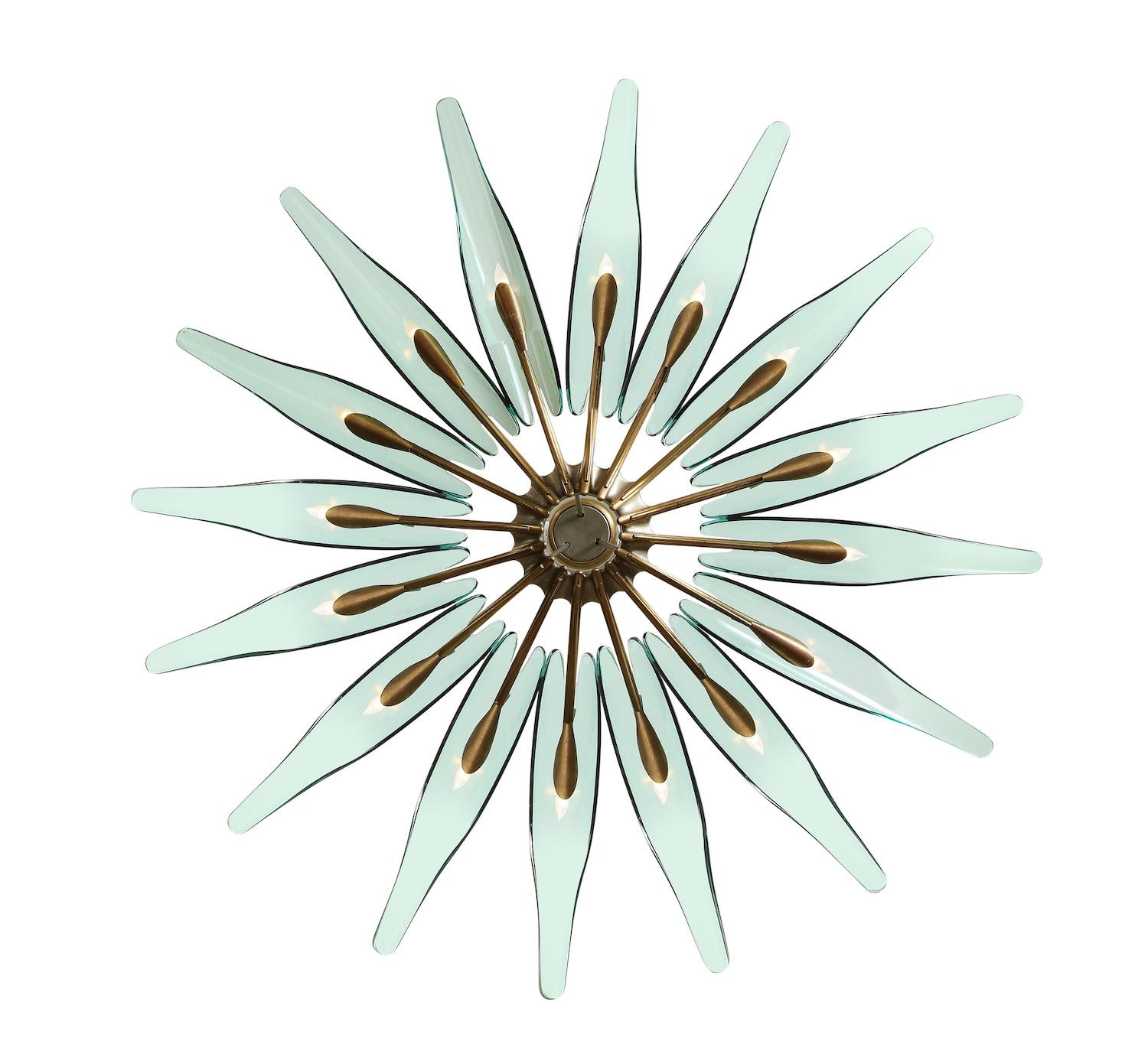 Hand-Crafted “Dahlia” Chandelier by Max Ingrand for Fontana Arte For Sale