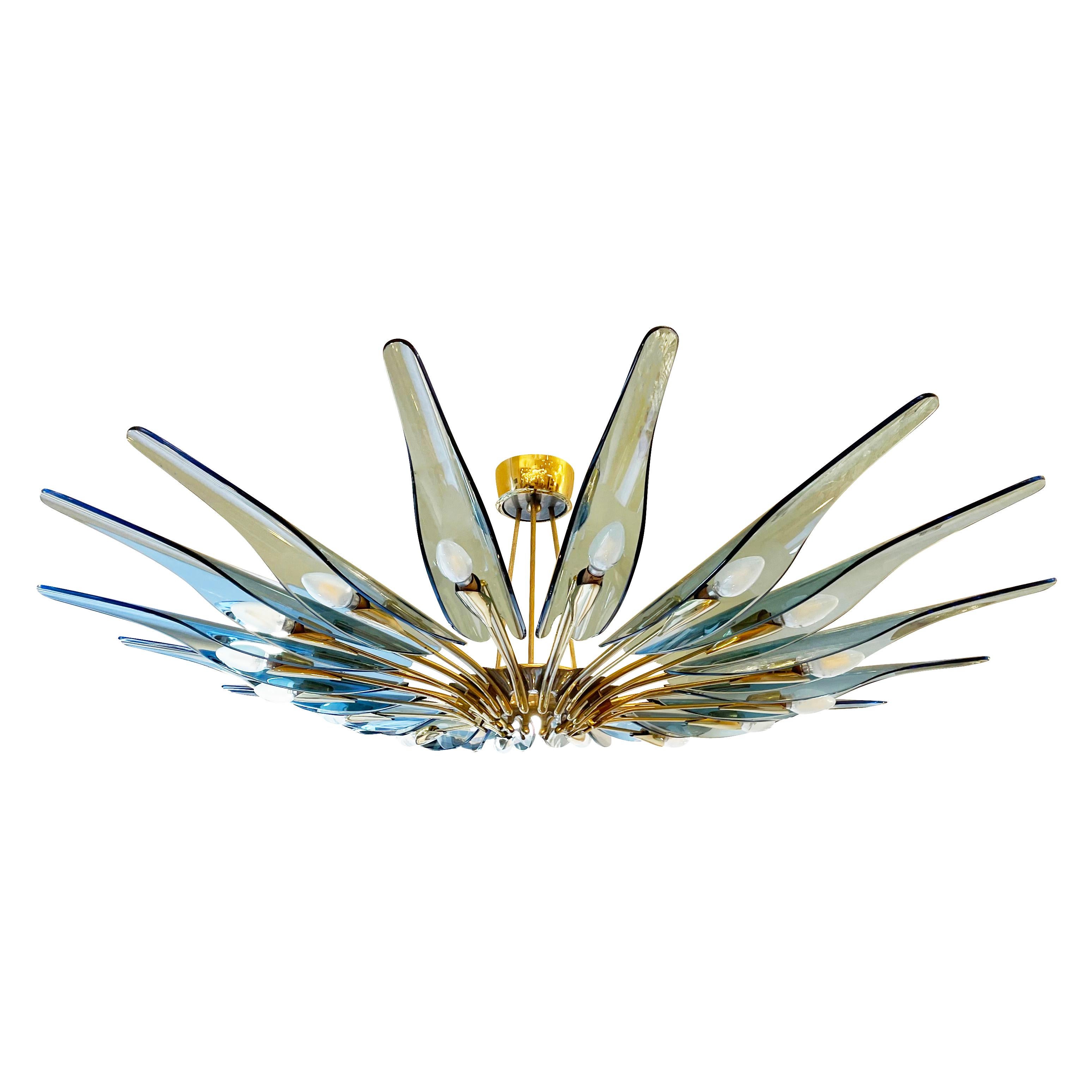 Mid-20th Century Dahlia Chandelier by Max Ingrand for Fontana Arte