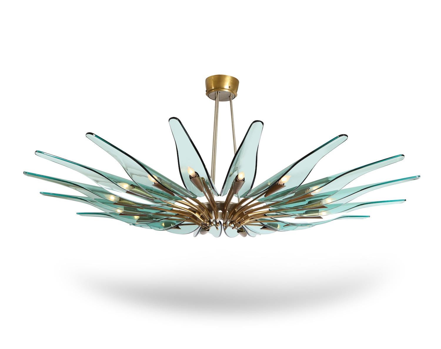 20th Century “Dahlia” Chandelier by Max Ingrand for Fontana Arte For Sale