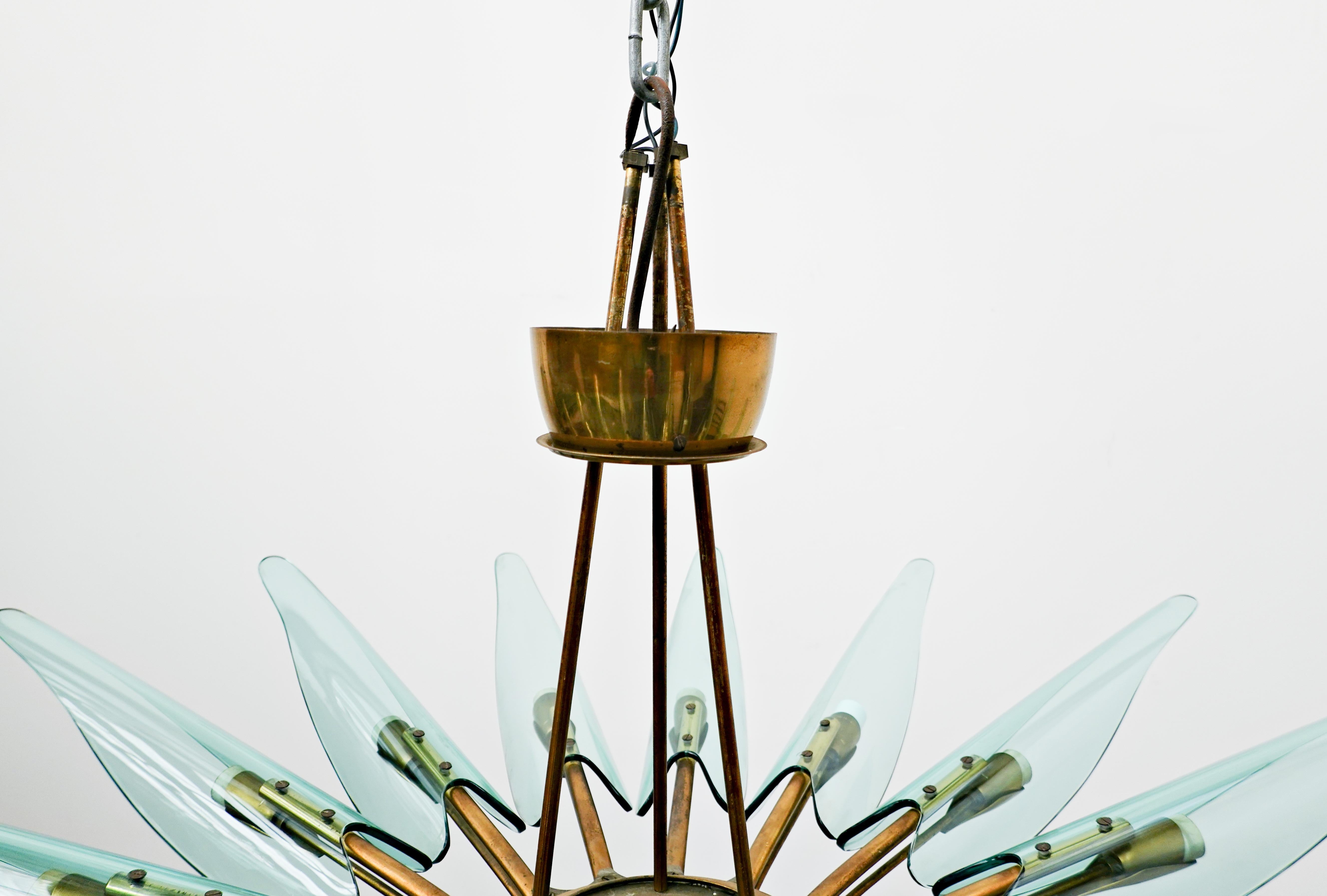 Dahlia Chandelier Mod. 1563A by Max Ingrand for Fontana Arte, Italy, 1950 For Sale 4