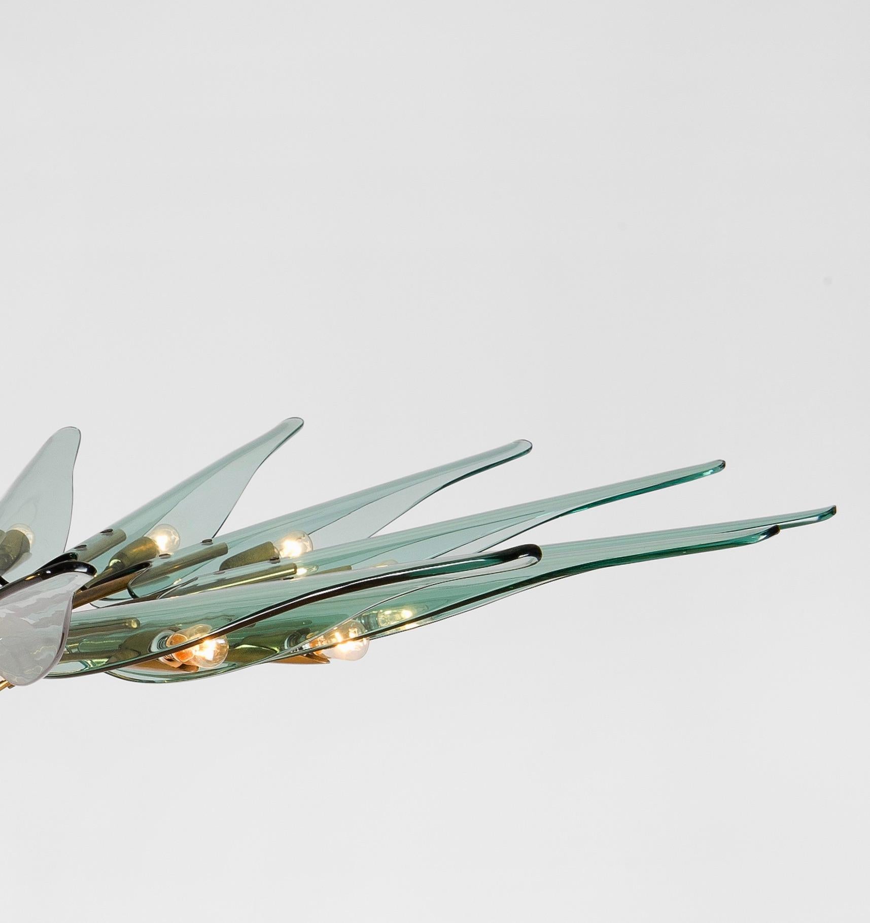 Mid-Century Modern Dahlia Chandelier Model '1563' by Max Ingrand for Fontana Arte, Italy, c.1954 For Sale