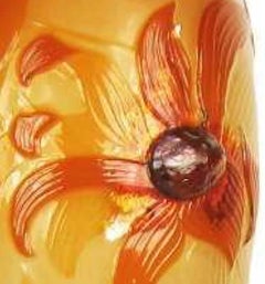 'Dahlia' Fire-Polished Cameo Glass Vase, Signed by Emile Gallé, circa 1900