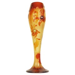 
Dahlia
 Fire-Polished Cameo Glass Vase, Signed by Emile Gallé, circa 1900