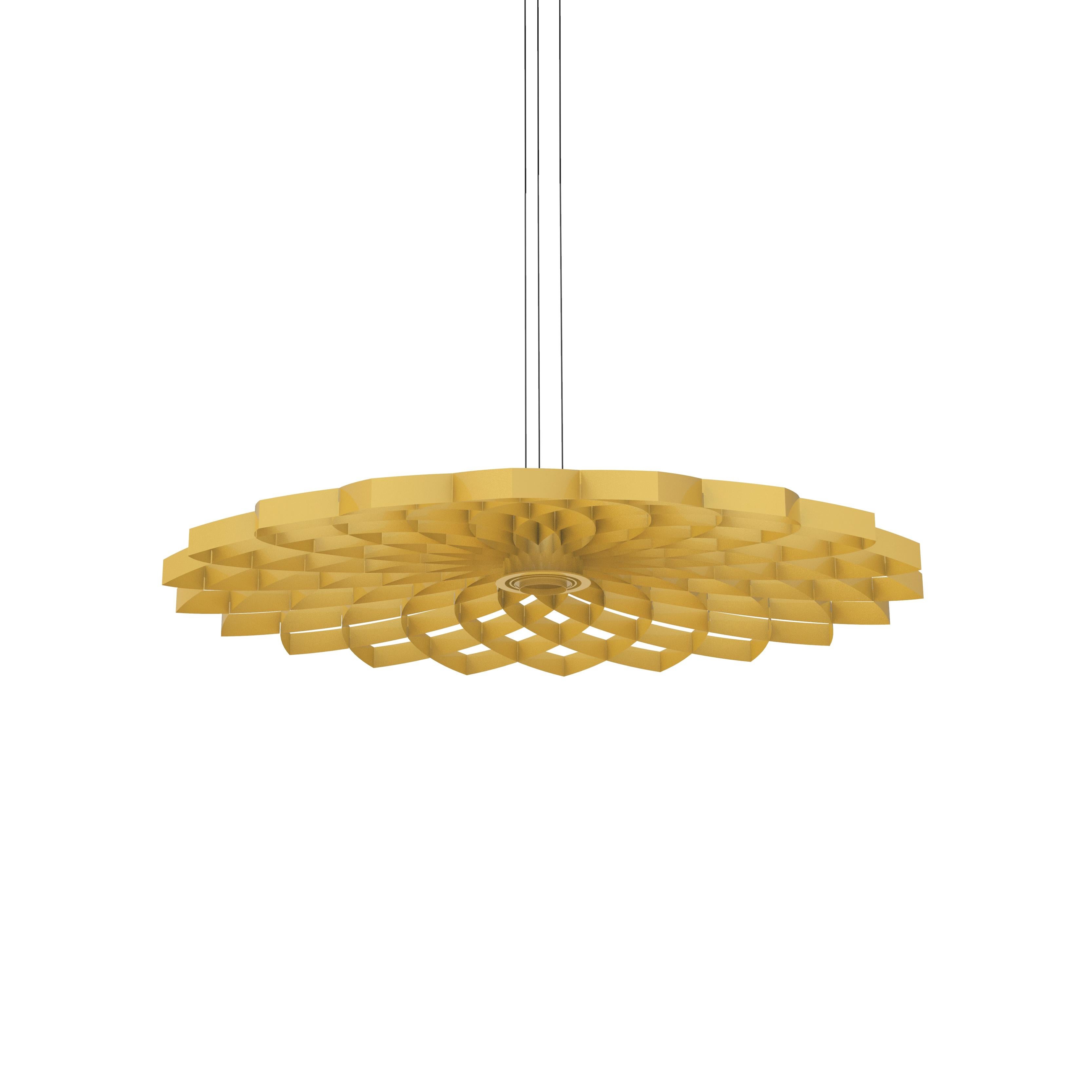 Lampada a sospensione in alluminio verde medio Dahlia di JSPR in vendita 7