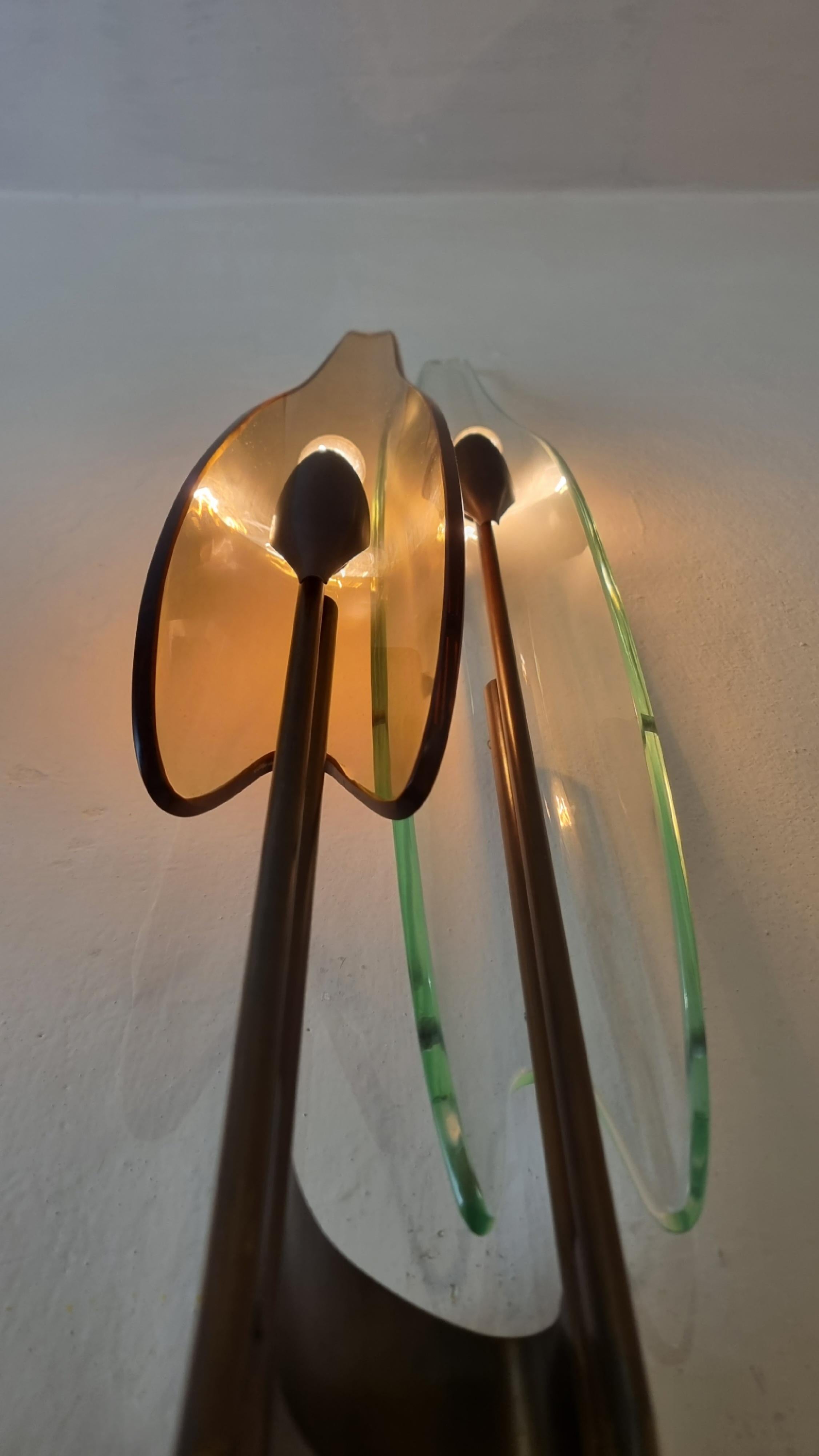 Italian Dahlia mod 1461 wall sconce designed by Max Ingrand for Fontana Arte 1955 in vendita
