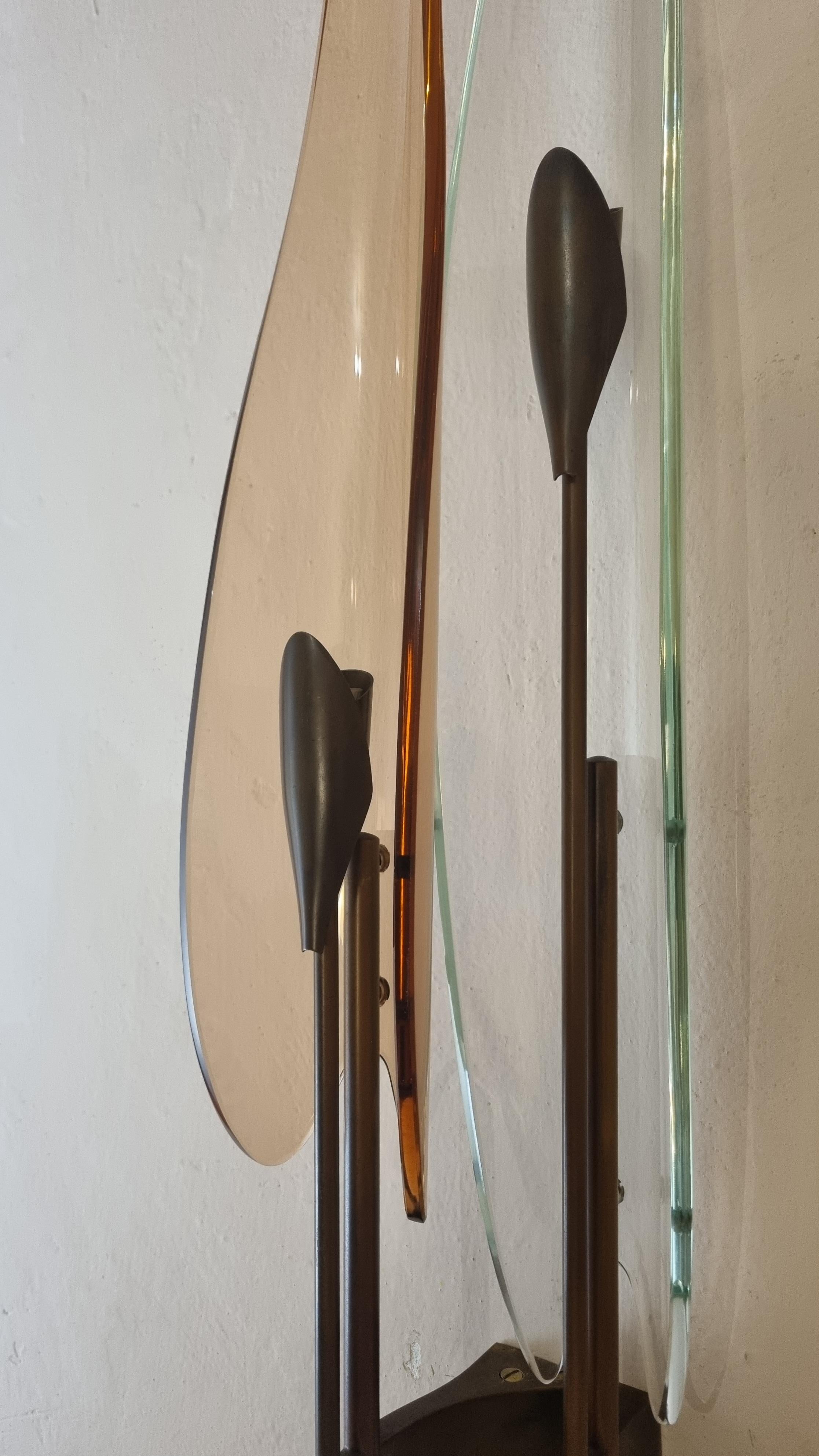 Dahlia mod 1461 wall sconce designed by Max Ingrand for Fontana Arte 1955 in vendita 1