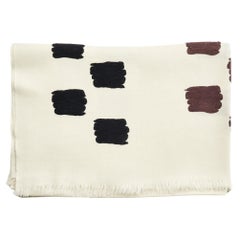 Dahlia Off White Classic Hand Embroidered Hand Woven Modern Artisanal Scarf