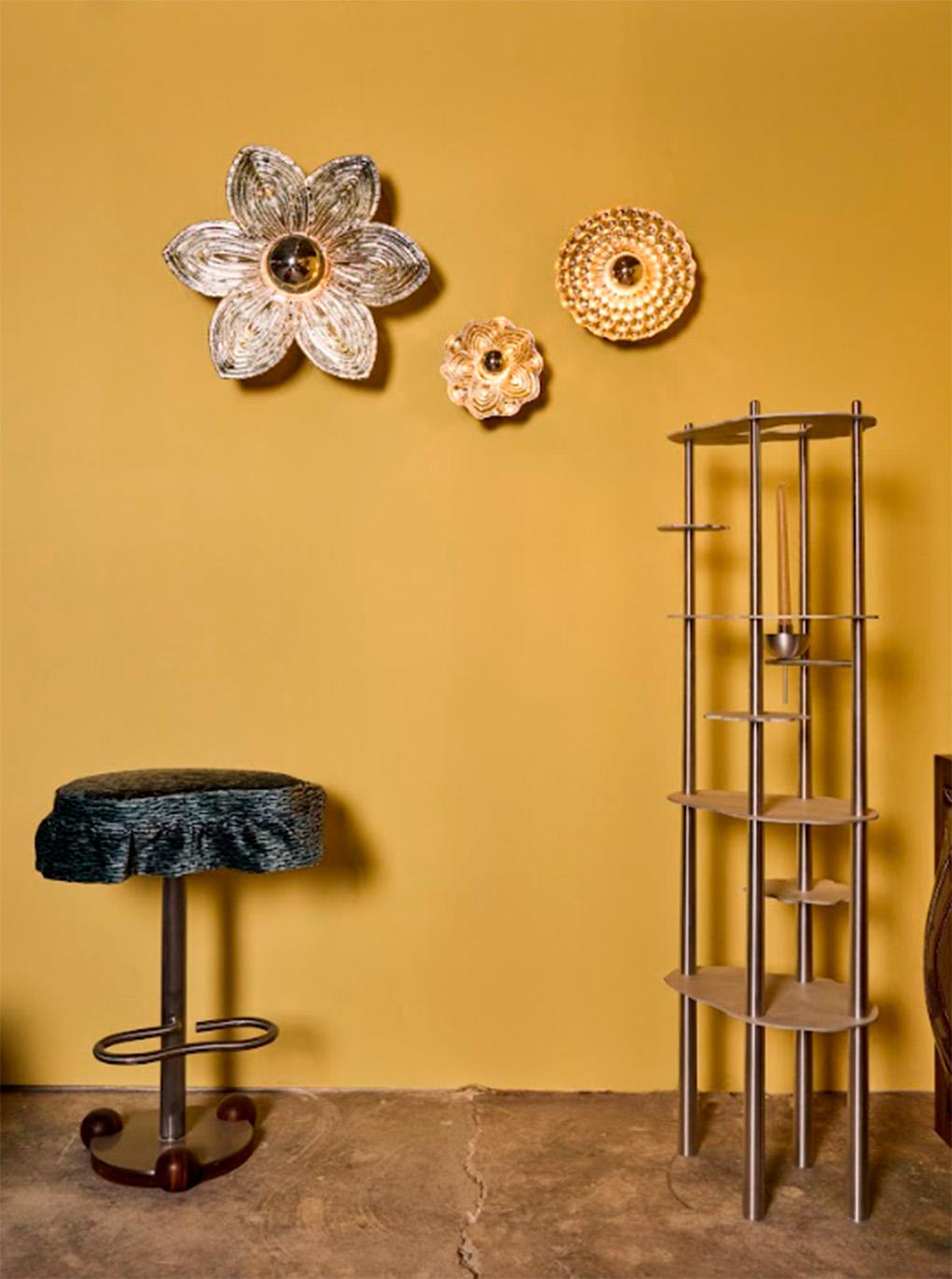Mexican Dahlia Wall Lamp For Sale