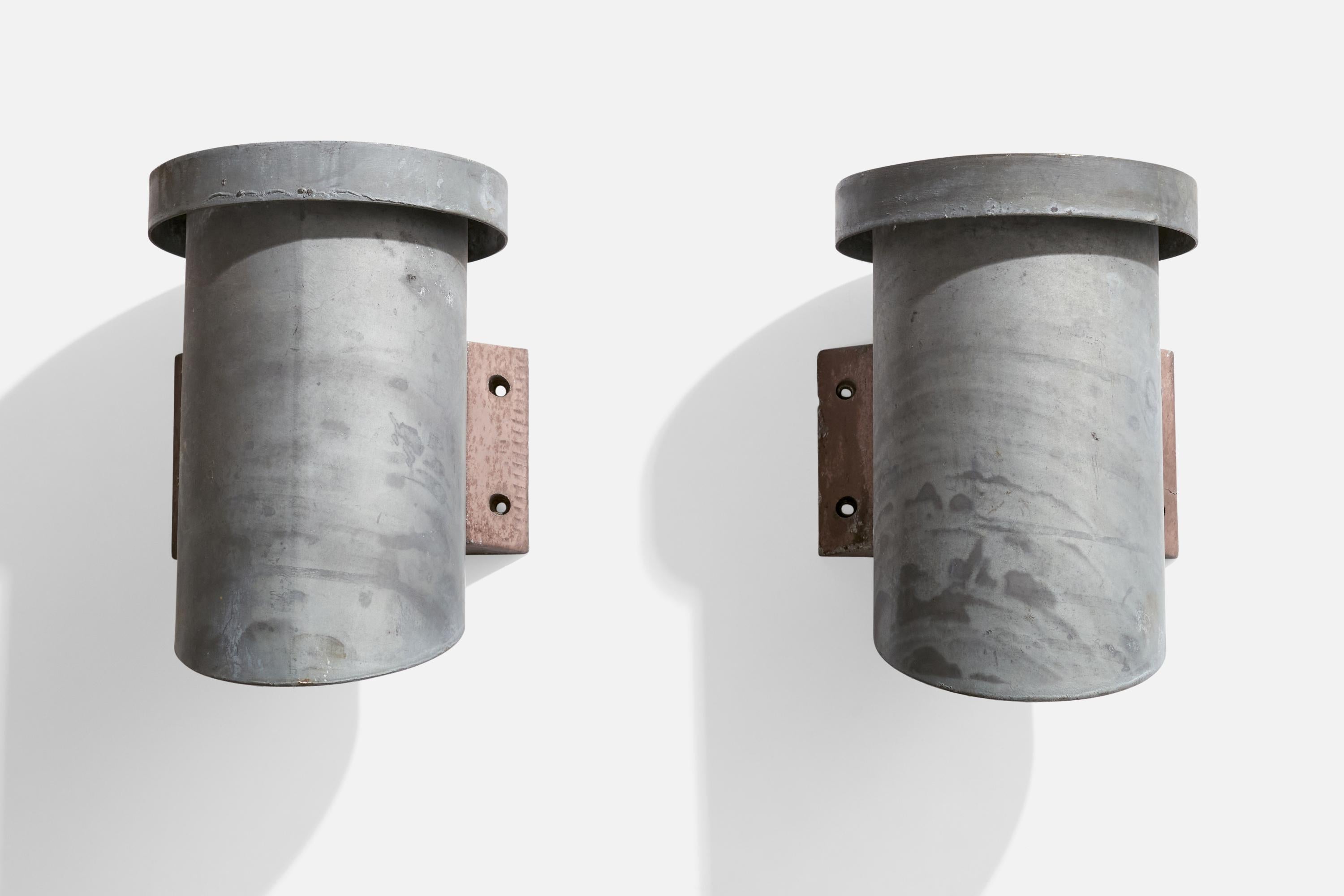 Danish Dahls Maskinfabrik, Wall Lights, Steel, Metal, Denmark, c. 1980s For Sale