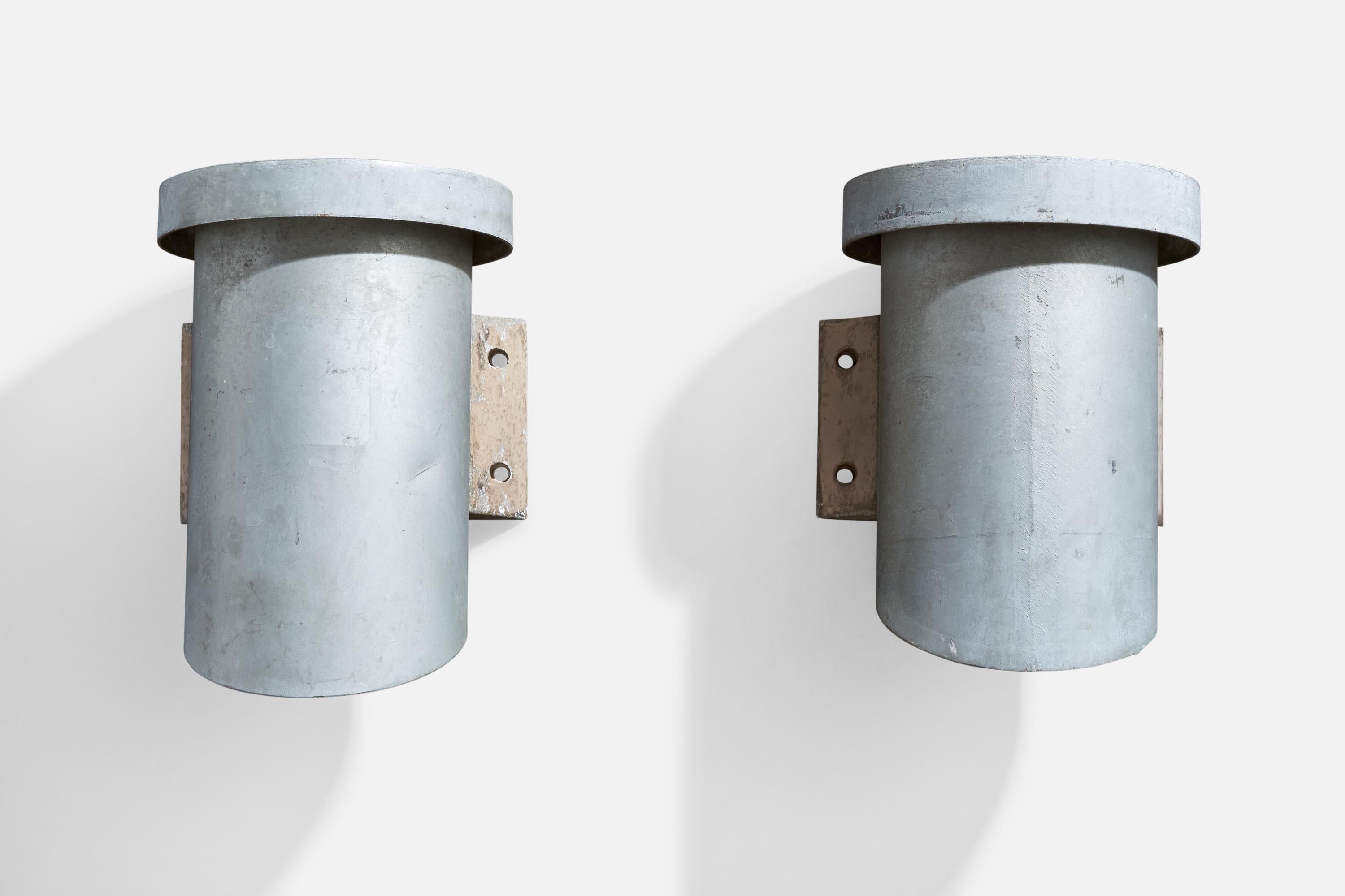 Dahls Maskinfabrik, Wandleuchten, Stahl, Metall, Dänemark, ca. 1980er Jahre (Dänisch) im Angebot