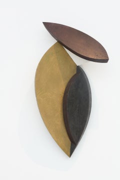 Fruit of Poet (Abstract Olive Green Leaf Shaped Minimalist Wall Sculpture)
