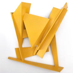 If You Touch Me, I Will Push You to the End (Yellow Abstract Wall Sculpture)