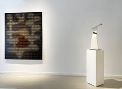 She Carried Water (Minimalist Standing Sculpture in Shades of White and Gray)