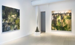 Slender Thing (Abstract, Modernist Brancusi Inspired Minimalist Grey Sculpture)