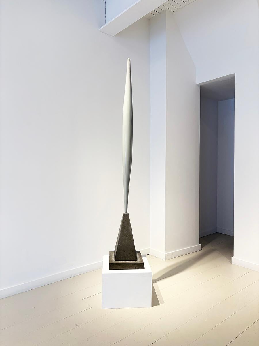 Slender Thing (Abstract, Modernist Brancusi Inspired Minimalist Grey Sculpture) For Sale 1