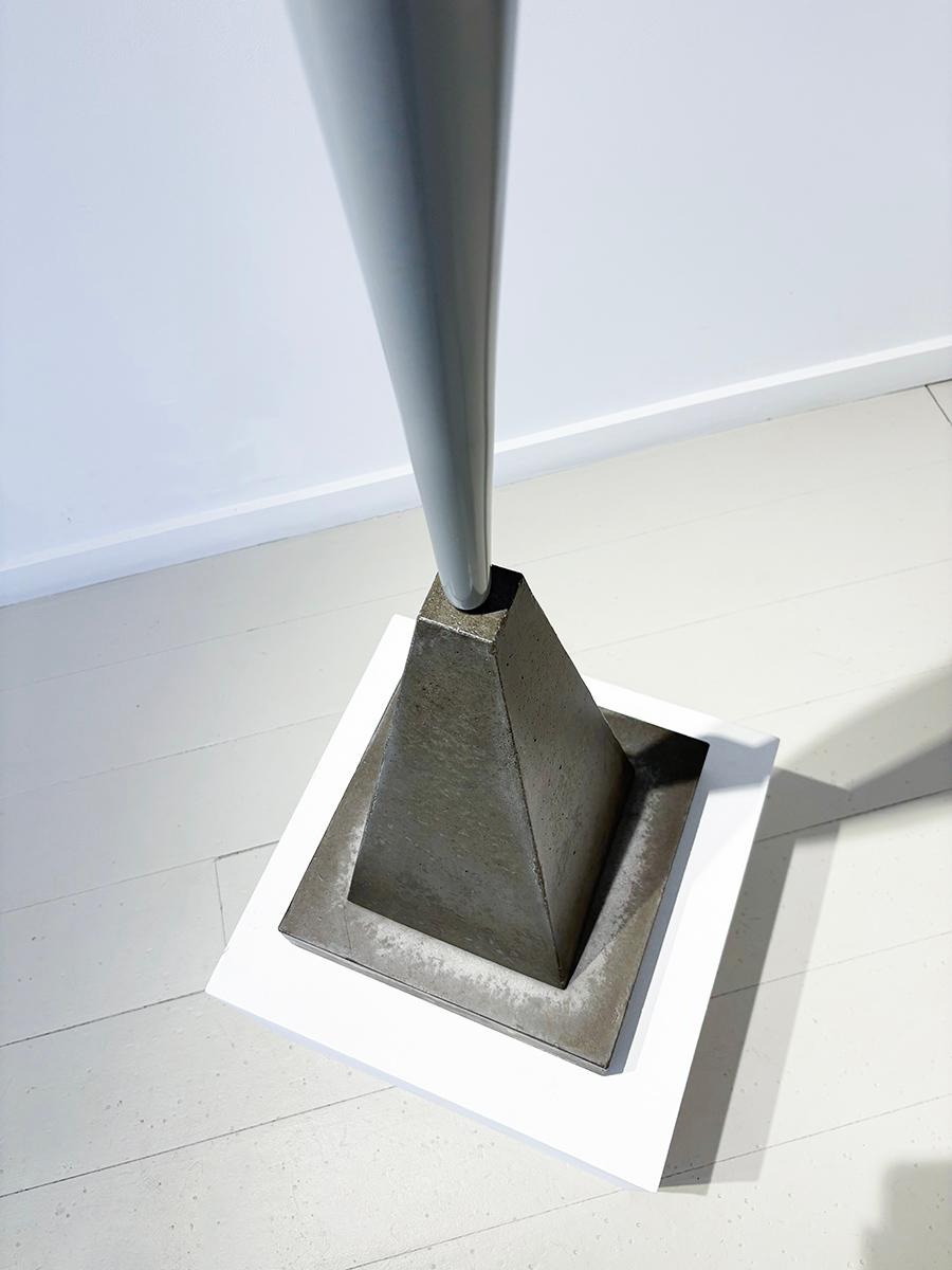 Slender Thing (Abstract, Modernist Brancusi Inspired Minimalist Grey Sculpture) For Sale 4