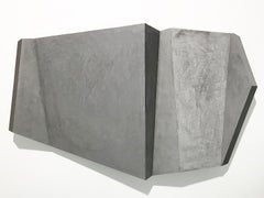 Esperando la tormenta (Escultura de pared geométrica, abstracta, minimalista y gris)