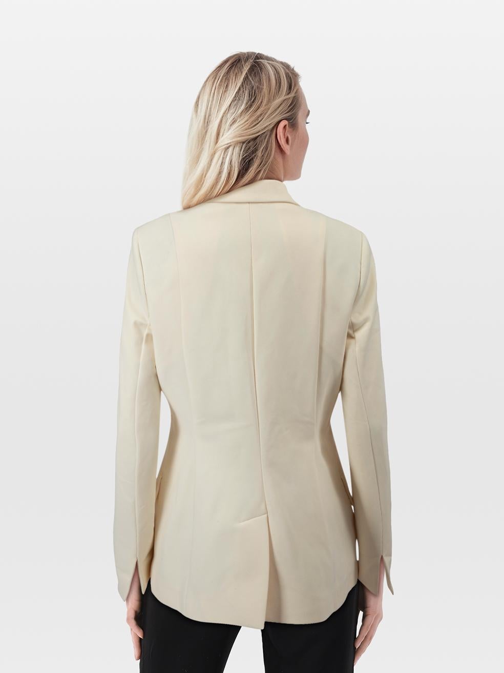 CONDITION is Very good. Minimal wear to the jacket is evident. Marks on the front right, front left, right sleeve and back of this used Dai designer resale item. Mark may need gentle hand wash contrary to dry clean instructions.
 
 
 
 Details
 
 
