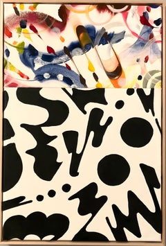 Horizon n. 2: Acrylic Abstract Painting, Framed, 2010s, 60x40 cm