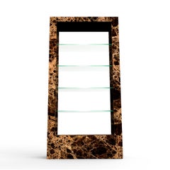 Scaffale in marmo Daida Libreria di lusso in marmo e vetro Emperador Meddel Design