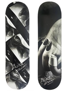 Signed Daido Moriyama skate decks: set of 2 works ( Daido Moriyama photography)