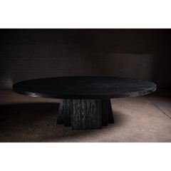 Daido Oval Coffee Table in Solid Black Oak by No Age Studio