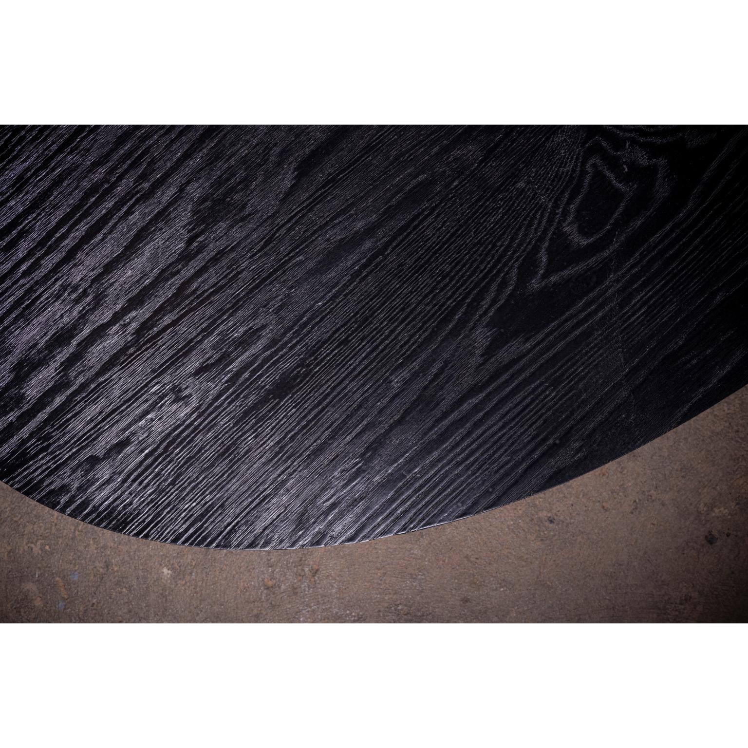 Other Daido Oval Coffee Table in Solid Black Oak by No Age Studio For Sale