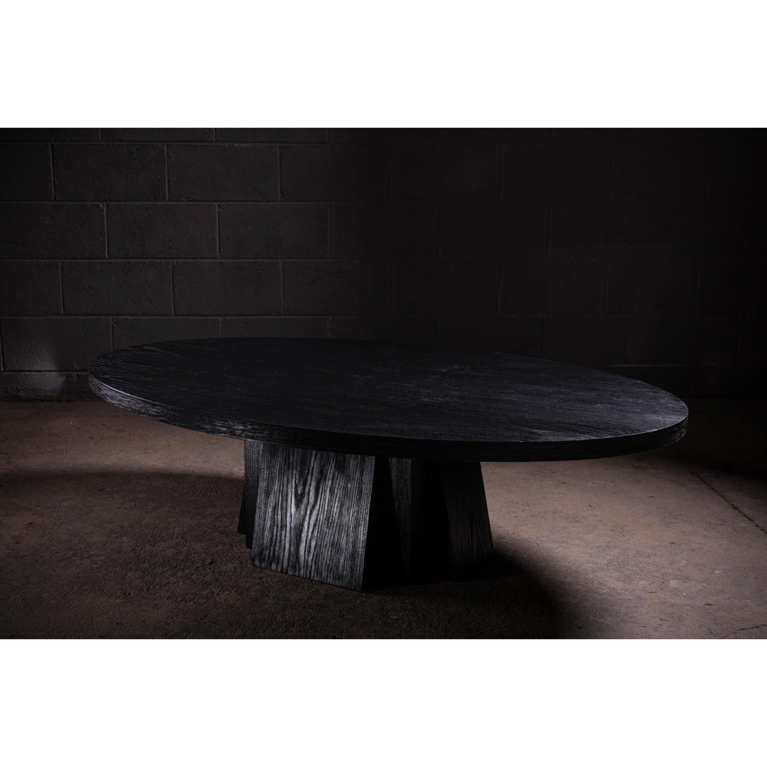 Daido Oval Coffee Table in Solid Black Oak by No Age Studio In New Condition For Sale In Geneve, CH