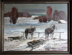 Dailis Rožlapa (1932-2014) Cerca de Slita, cartón/óleo, 65x85cm, 1985