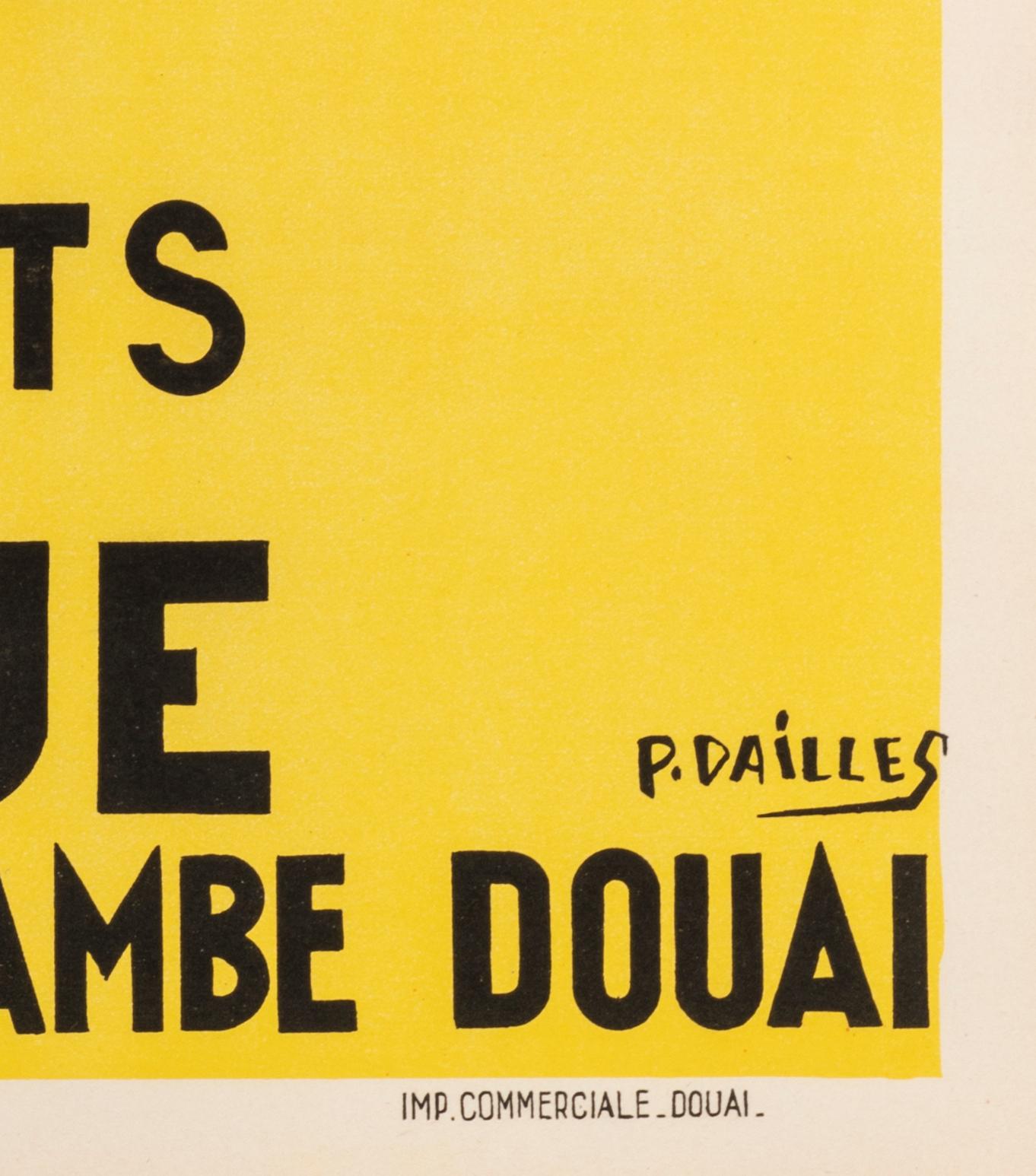 French Dailles, Original Vintage Jazz Poster, Music Instruments Violin Saxophone, 1950
