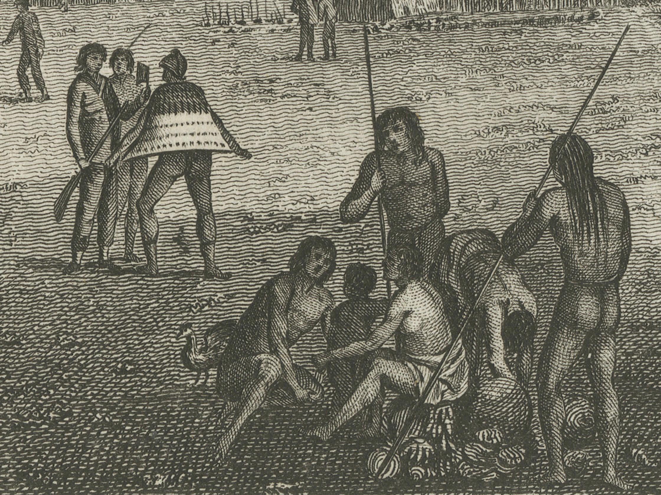 Gravé La vie quotidienne à Atooi : Une vue du 18e siècle de Kauai et de ses habitants, vers 1785 en vente