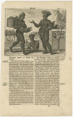 Daily Life in Brazil in the early 17th Century on a Copper Engraving by Montanus