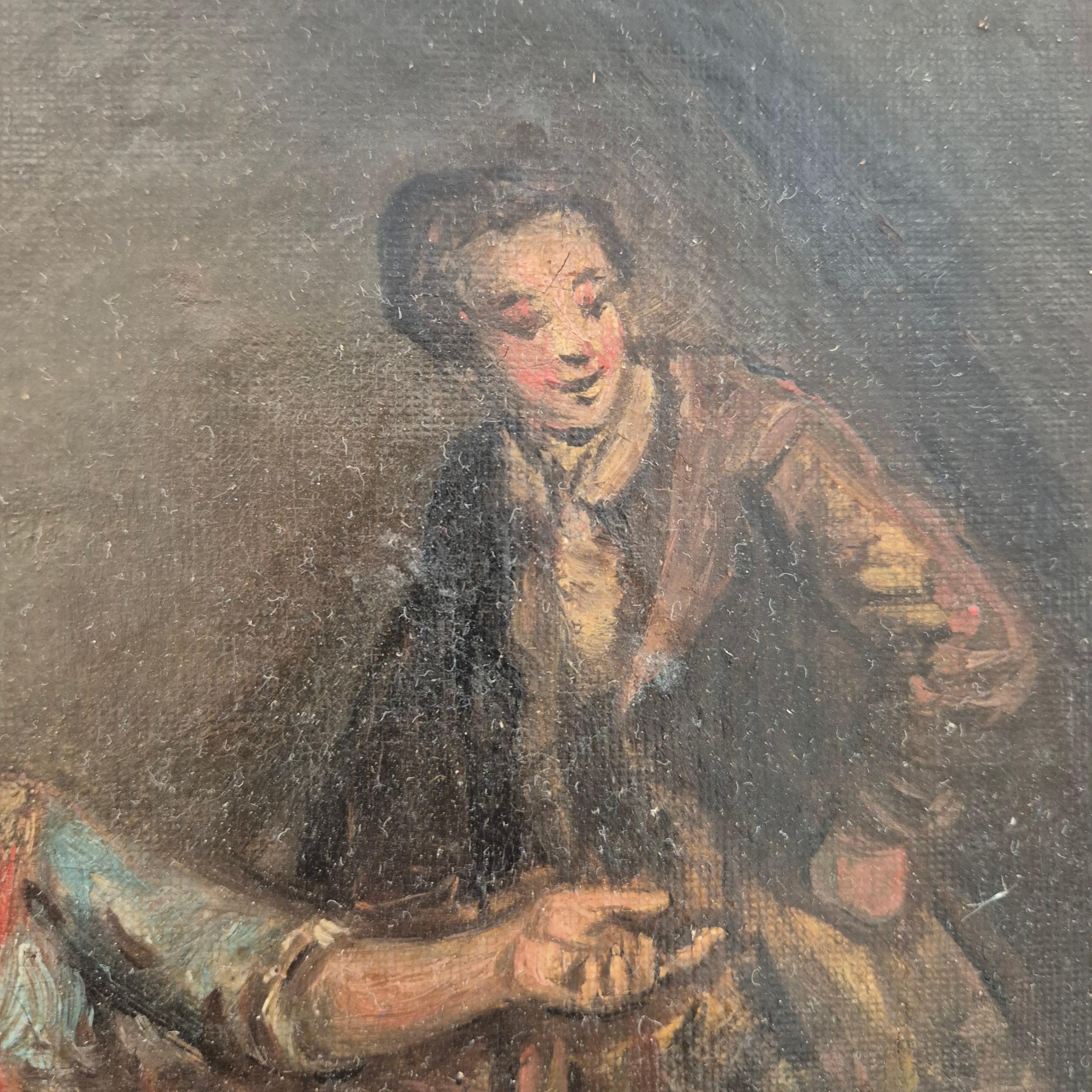 Daily Scene of servants, Öl auf Leinwand, 19. Jahrhundert (Mittleres 19. Jahrhundert) im Angebot
