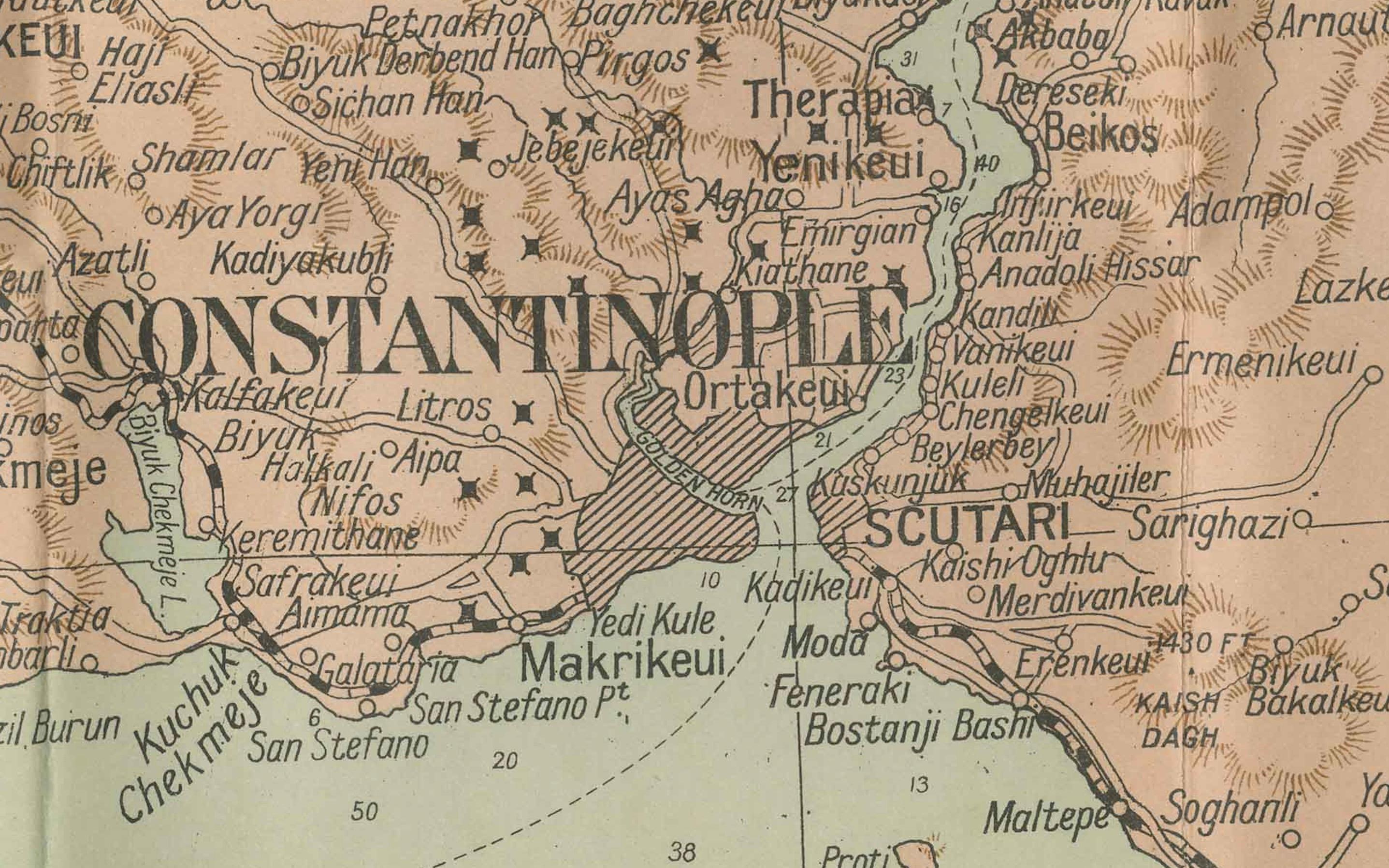 Daily Telegraph War Map 1877 - Empire ottoman, Balkans et Constantinople Antique en vente 5