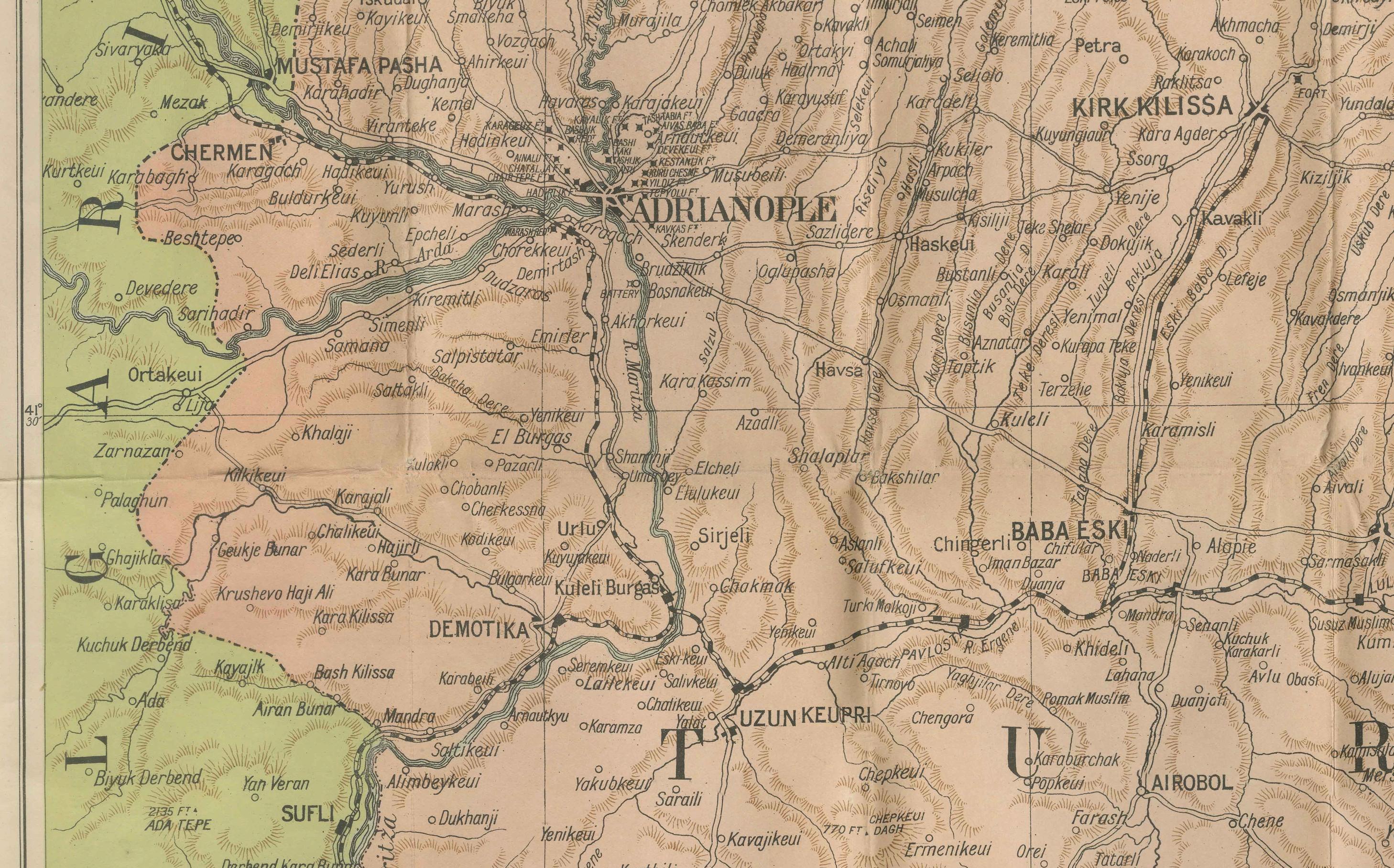 Daily Telegraph War Map 1877 - Empire ottoman, Balkans et Constantinople Antique Bon état - En vente à Langweer, NL