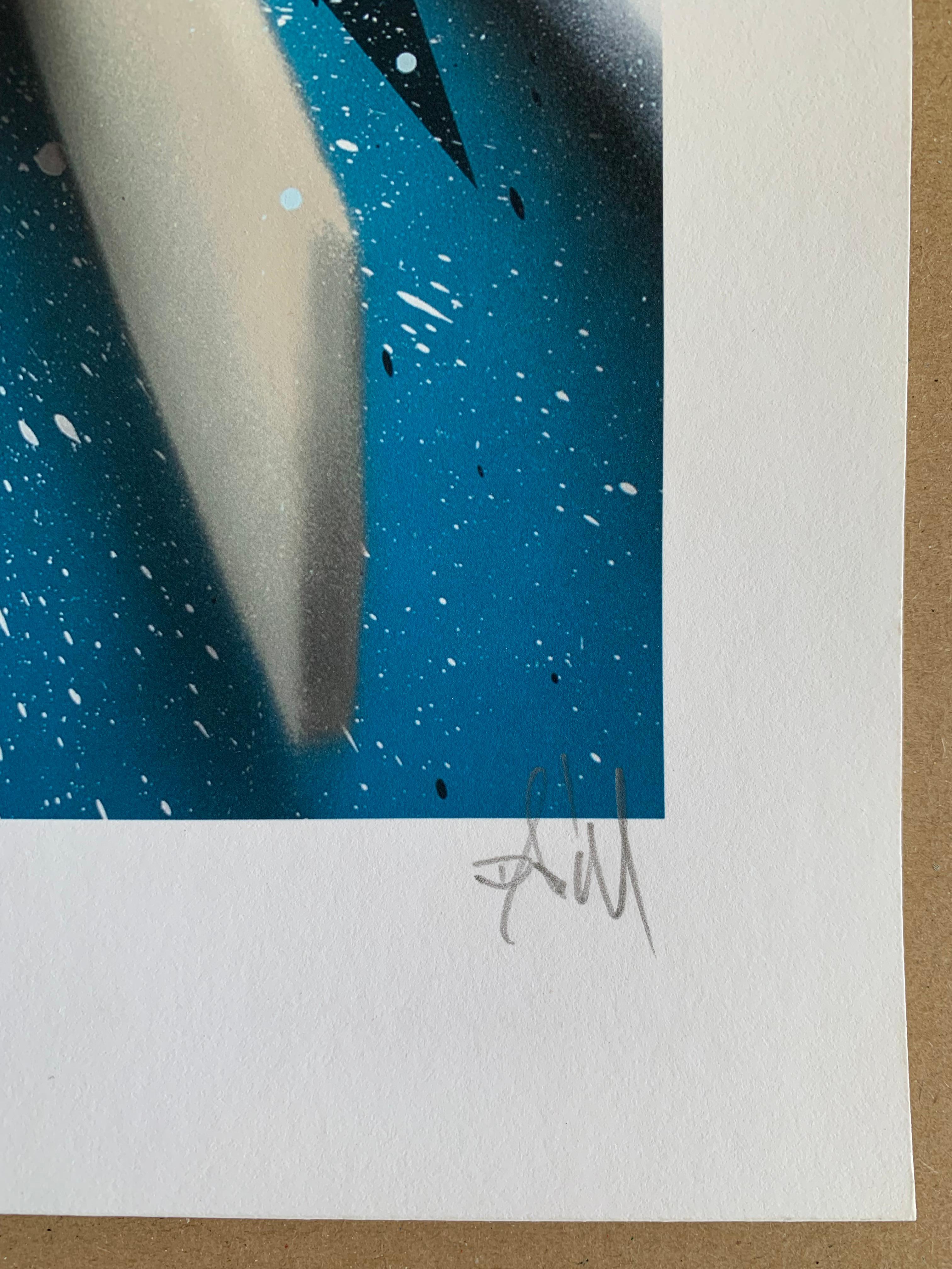 DYNAMIC SPLASH Limited Edition Print Signed by the Artist - Street Art - Gray Abstract Print by DAIM
