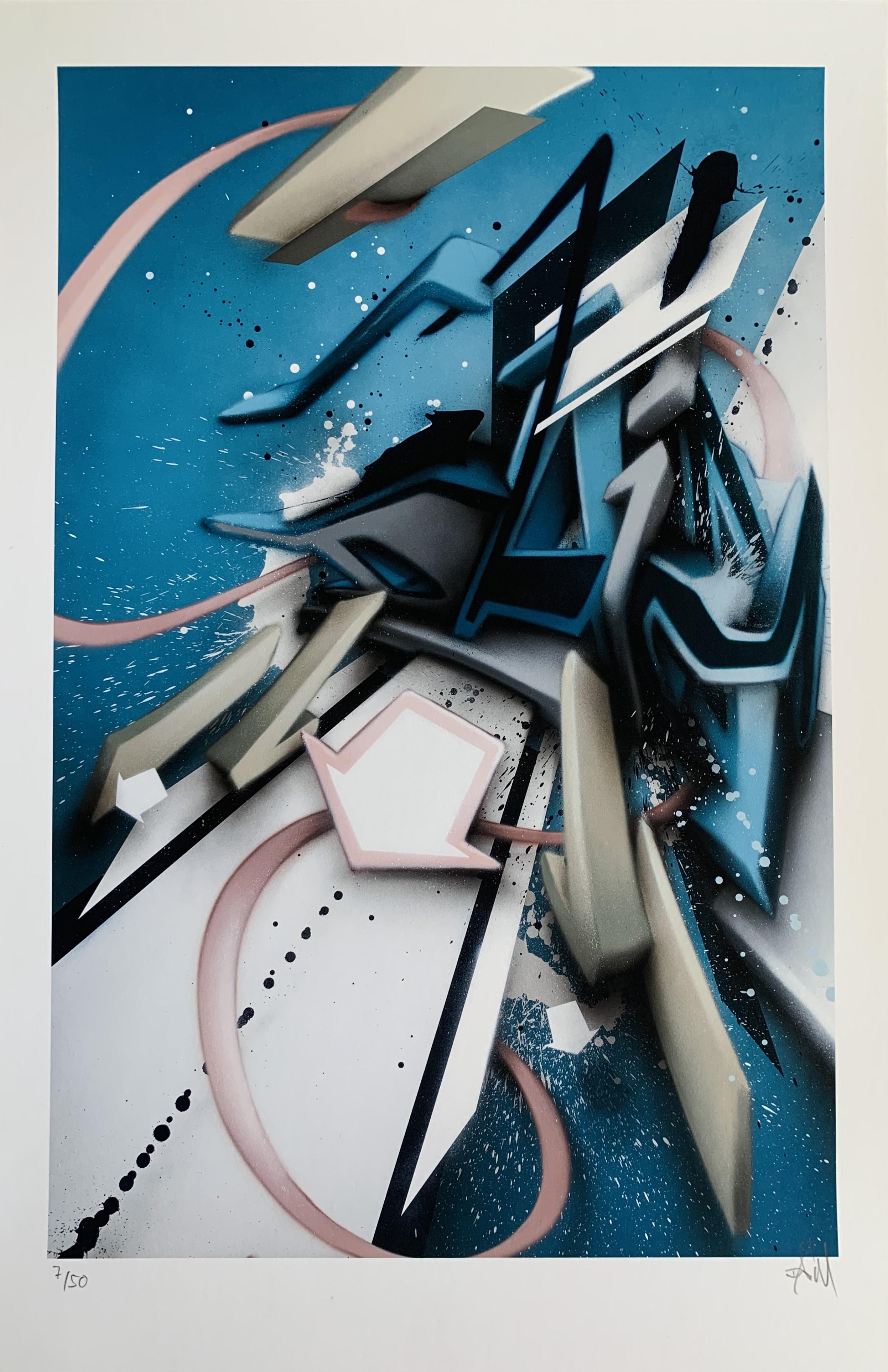 DAIM Abstract Print - DYNAMIC SPLASH Limited Edition Print Signed by the Artist - Street Art