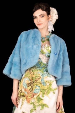 Dainese Sky-Blue Lustered Mink Bolero / Jacket