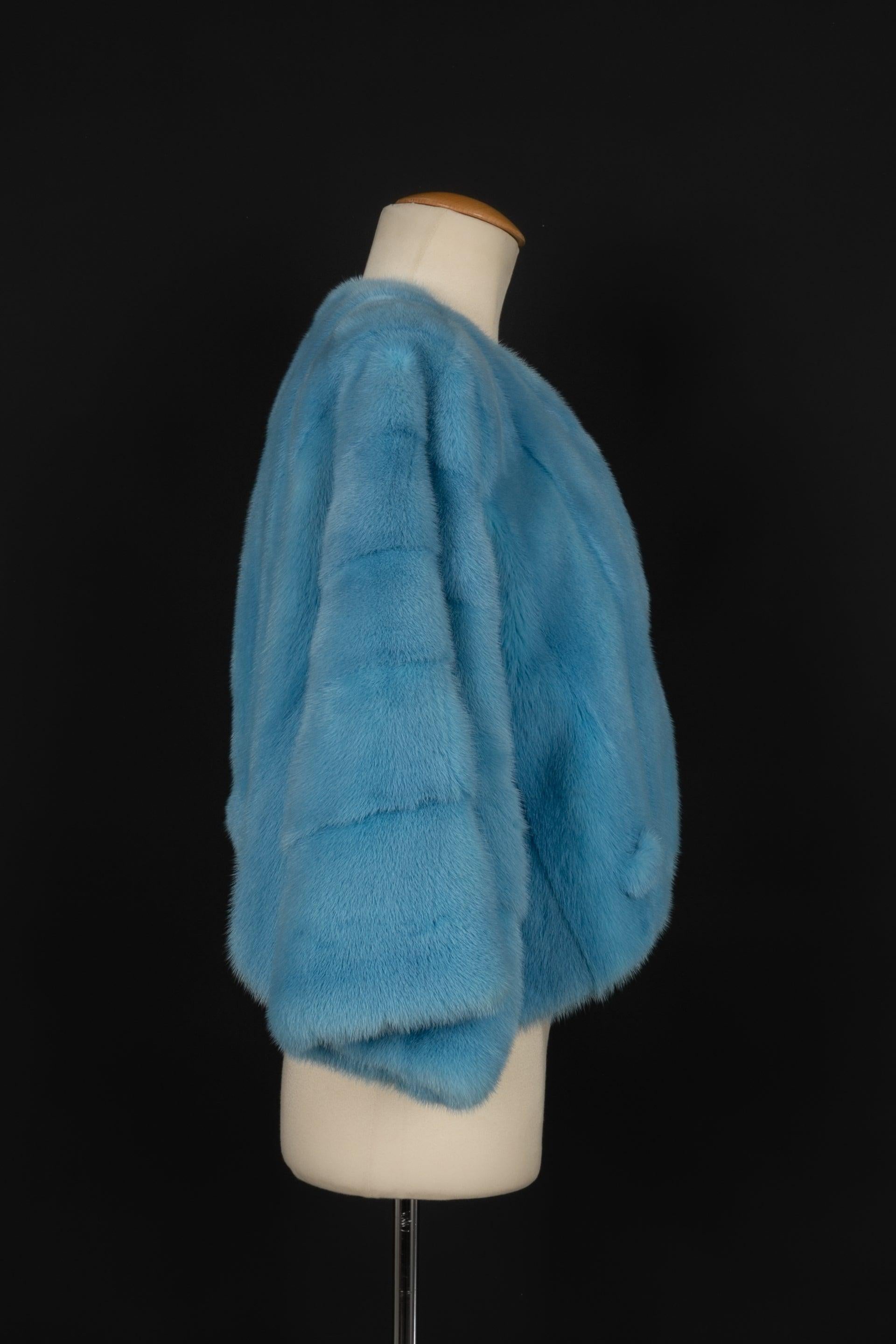 Women's Dainese Sky-Blue Lustered Mink Bolero / Jacket For Sale
