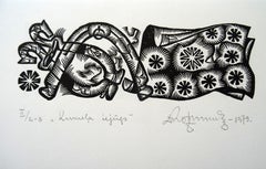Das Geschirr eines Fohlens. 1979. Papier, Linolschnitt, 19x33 cm