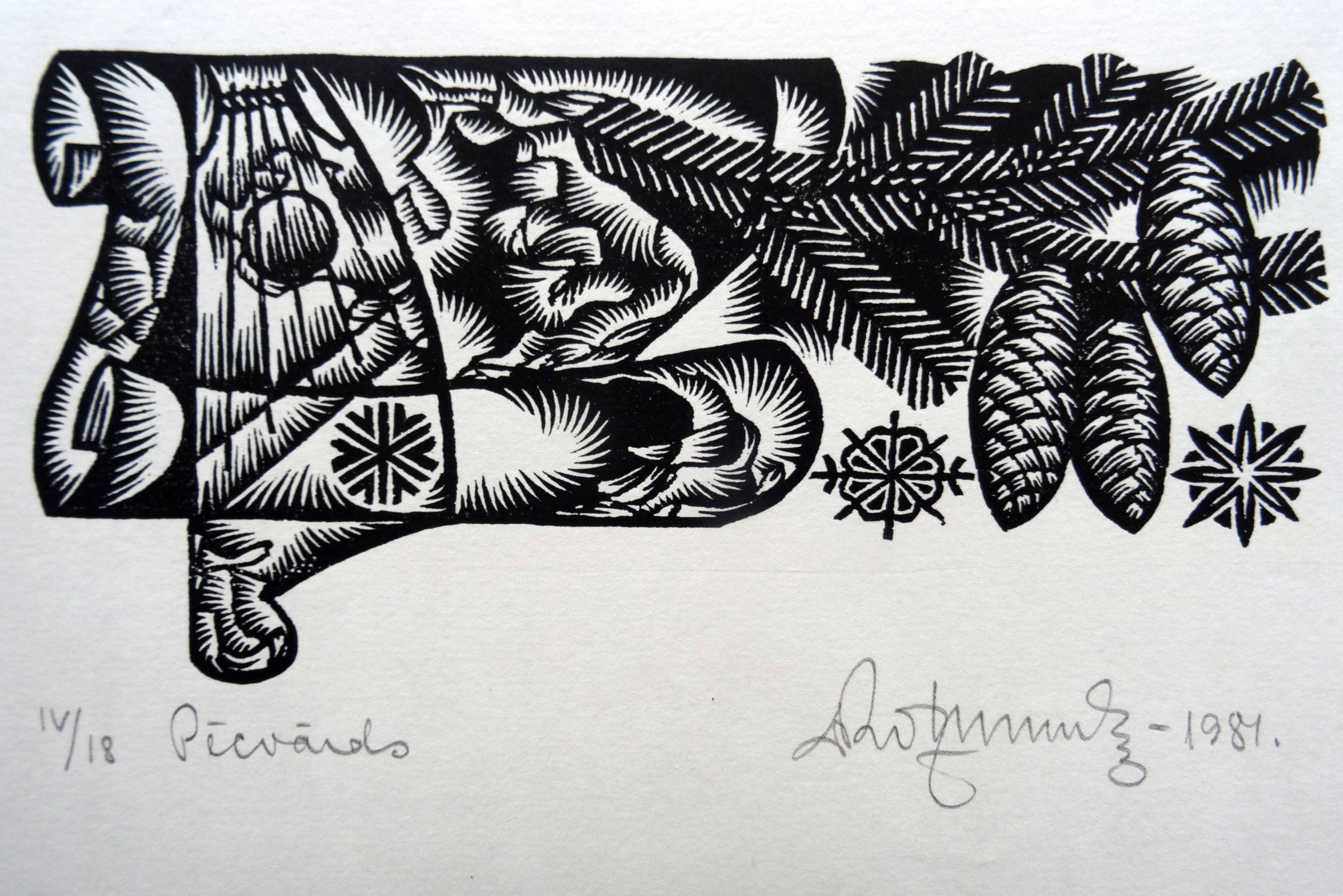 Afterword. Nr. 2.1984. Paper, linocut, 20x34 cm