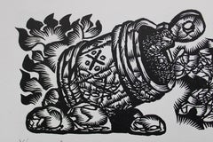 Barrel. 1982. Paper, linocut, 20x34 cm