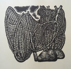 Pájaro playero verde. 1976, Papel, linograbado, 80x65 cm