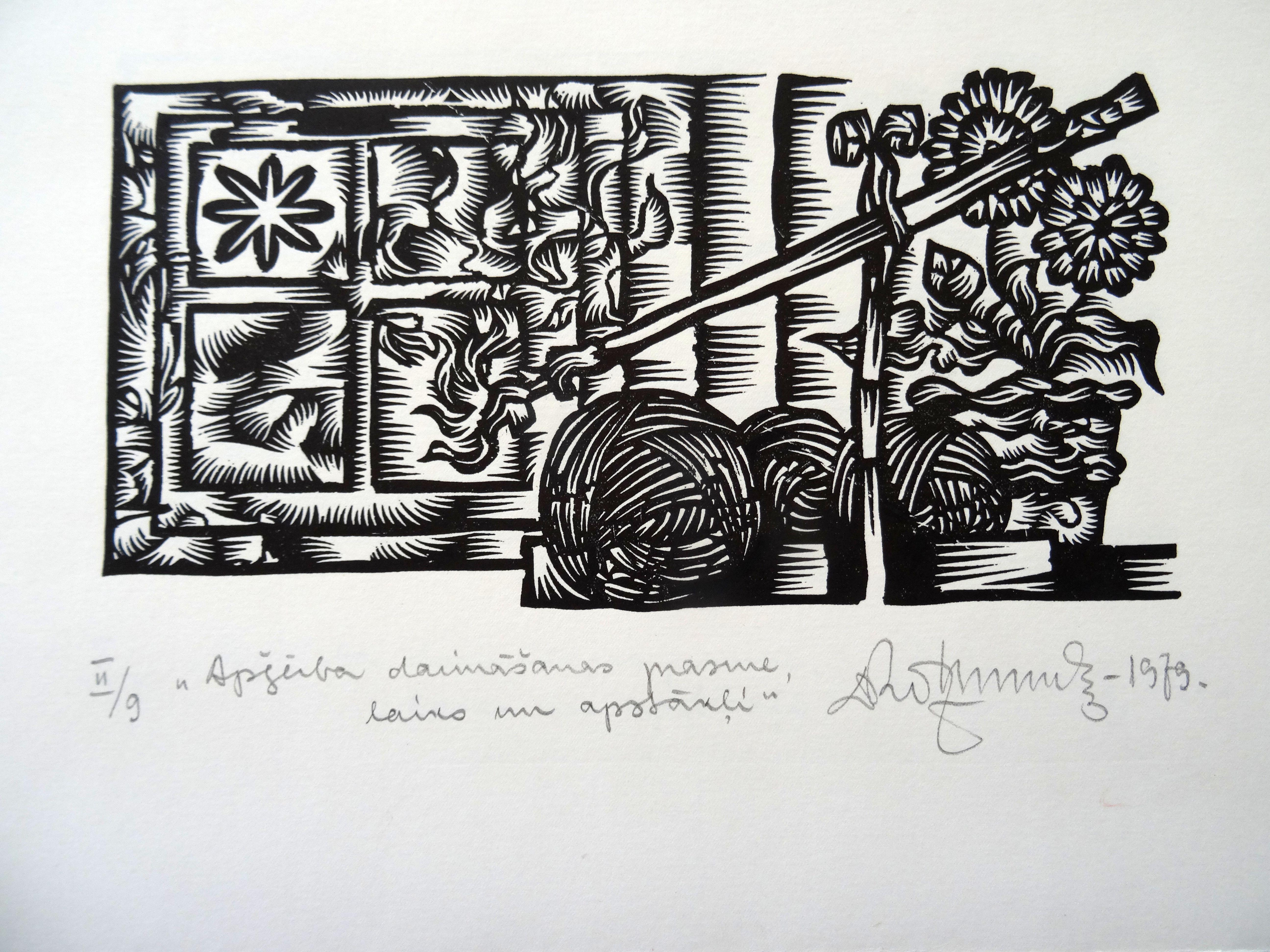 Abilità nel fare vestiti. 1979. Carta, linoleografia, 25x34 cm