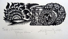 Jour du solstice. 1984. Papier, linogravure, 20 x 34 cm