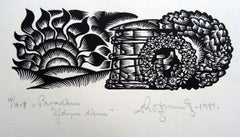 Día del solsticio. 1984. Papel, linograbado, 20x34 cm