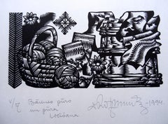 La dot. 1994. Papier, linogravure, 25 x33 cm