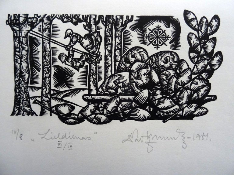 Dainis Rozkalns - Easter. 1984. Paper, linocut, 25x34 cm For Sale at ...