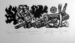 Logging. 1982. Carta, linoleografia, 20x34 cm